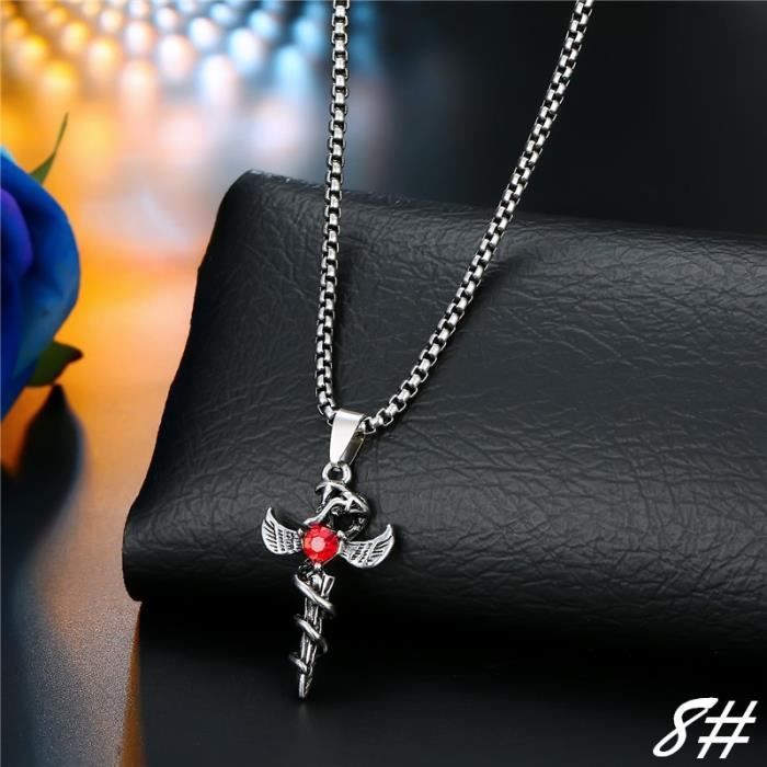 Collier Homme Avec Pendentif Moto HARLEY DAVIDSON Couleur Or En Acier