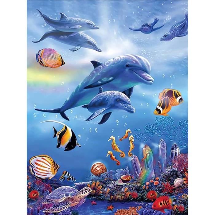 5D Kit Complet De Broderie Diamant Lion - Peinture Diamant Coloré Rond