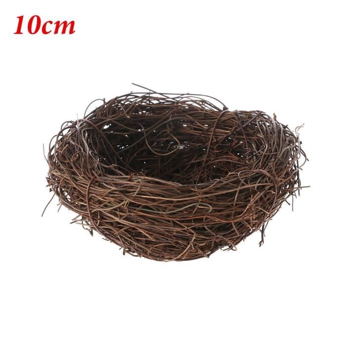 Faux Oiseaux Avec Nid Artificiel Réaliste - Ensemble Décoratif 2 Oiseaux + 5 Œufs Pour Jardin Et Intérieur