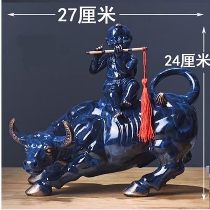 ELymwoo Statue De Taureau En Résine Simple Et Créative De 28 Cm