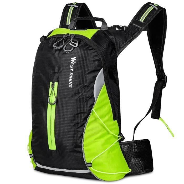 Sac à dos de vélo - 16L Vert Ouest - Ultra-léger - Étanche - Portable