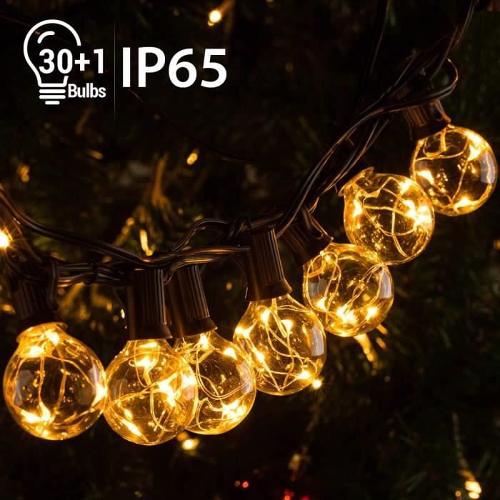 Guirlande Lumineuse G40 Ampoule 30 1 Led 11 7m Luminaires Exterieur Ip65 Avec Crochet Blanc Chaud Achat Vente Guirlande Lumineuse G40 Am Cdiscount