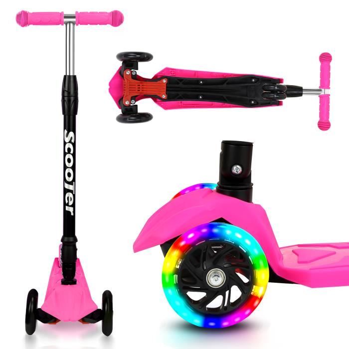 Trottinette Pliable 3 Roues pour Enfant avec roues lumineuses et