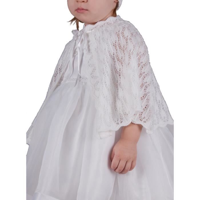 Cape Crochet Blanche Bebe Et Fille Blanc 12 18 Mois Cdiscount Pret A Porter