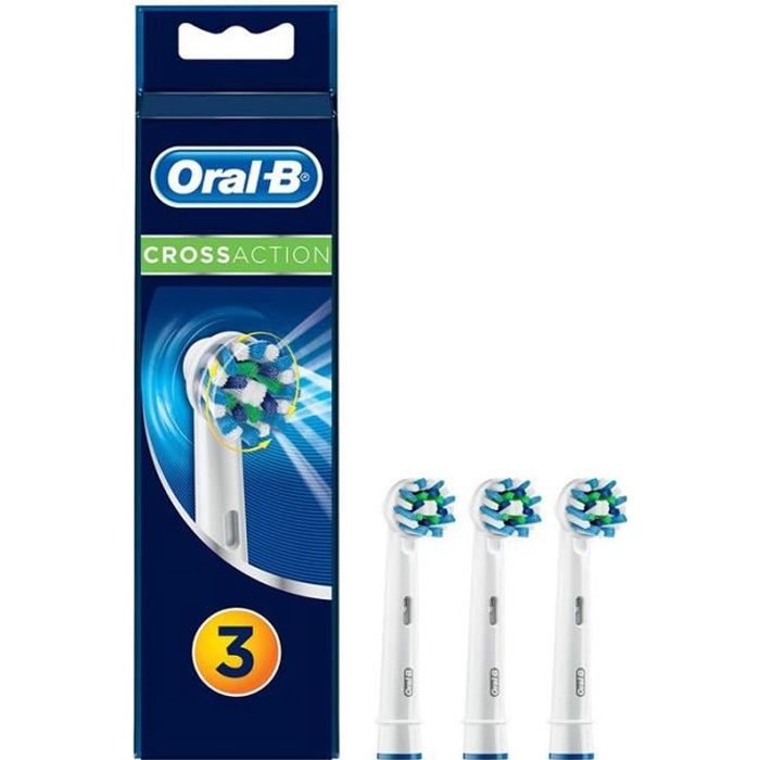 Braun Crossaction brossettes de rechange pour brosse à dents électrique x3 Oral B 4210201105060 - vue 2
