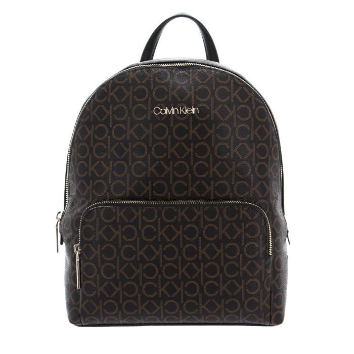 Calvin Klein CK Must Campus Backpack With Pocket Brown Mono