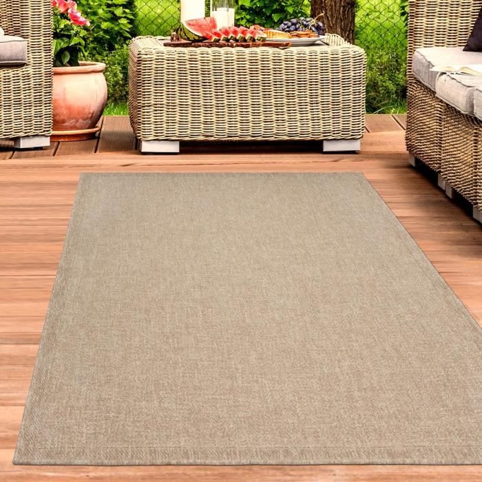 Tapis D'Extérieur Résistant Aux Intempéries Aspect Sisal Pour Balcon