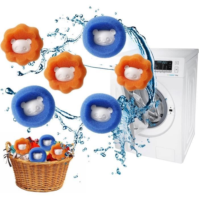 Machine À Laver Boule, Boule De Lavage Anti Poil Machine À Laver Pour Enlever Poils Animaux, 8