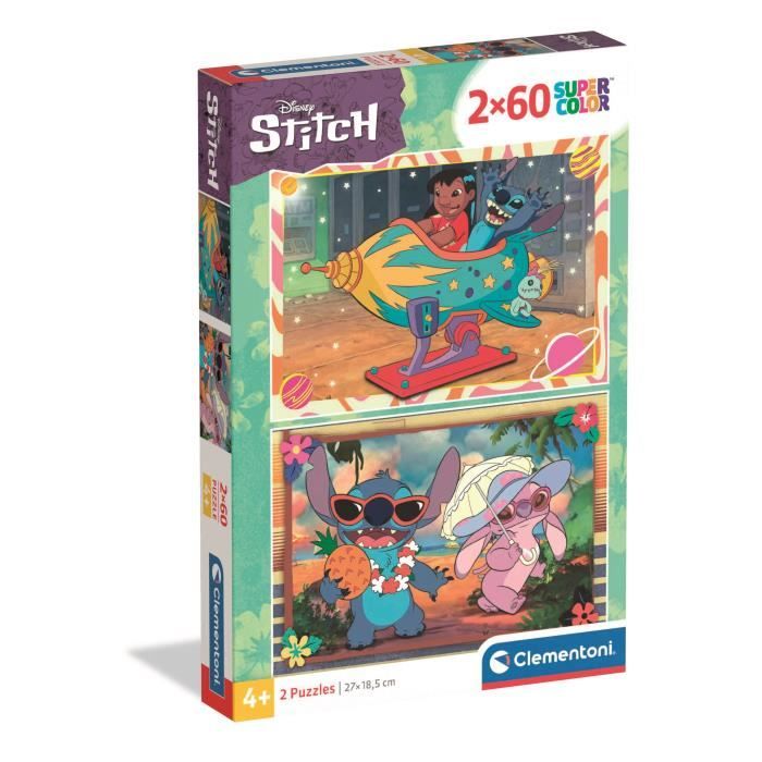Clementoni Puzzle Enfant 2X60 Pièces Disney Stitch Walt Disney Fabriqué en Italie 24822 - vue 3