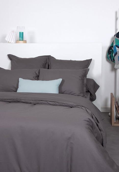Drap Plat Uni Coton 240X290 Cm Gris Éléphant Drap Plat Uni Coton 240X290 Cm Gris Éléphant