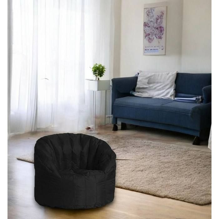 Dmora - Fauteuil Achira 80x80h80 cm Noir Nylon Dmora - Fauteuil Achira 80x80h80 cm Noir Nylon