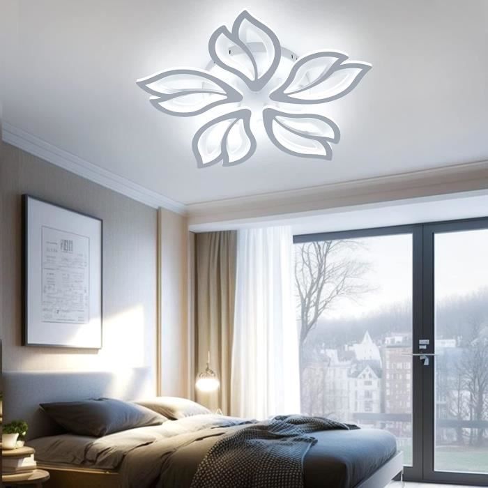 Plafonnier LED Moderne Argenté - Lampe Suspendue Pour Chambre, Salon, Cuisine