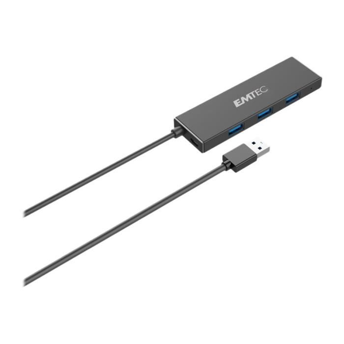 EMTEC Ultra Slim USB3.1 4-Port Hub T620A Concentrateur (hub) 4 x USB 3.1 Gen 1 Ordinateur de bureau