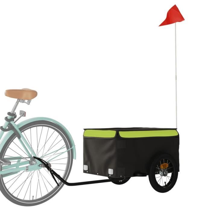 Remorque De Vélo Noir VidaXL - Dimensions 122x53x28 Cm - Chariot Pour Transport - Neuf