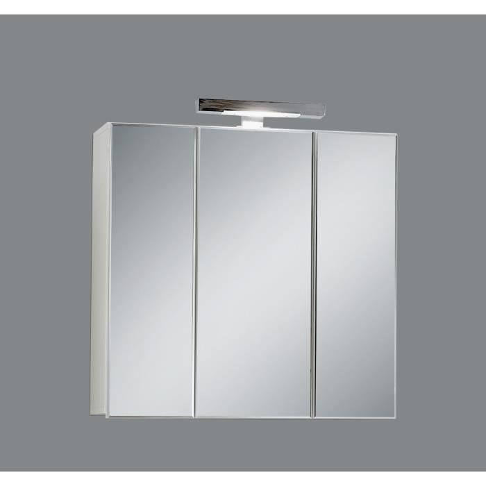 armoire de salle de bains zamora avec miroir et étagères en verre - fmd - moderne - blanc