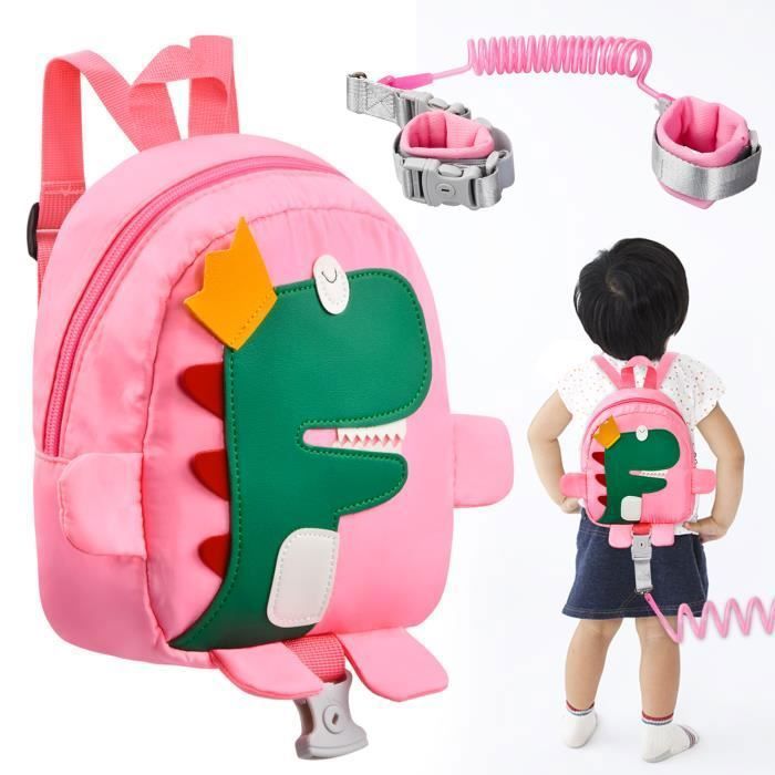 Harnais poignet anti-perte sécurité de marche 4-en-1 Sac à Dos avec Laisse de Sécurité pour bébé enfant Rose.