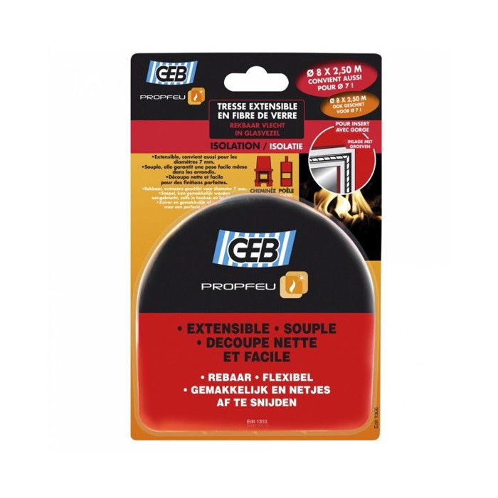 Kit tresse en fibre verre extensible 8 mm