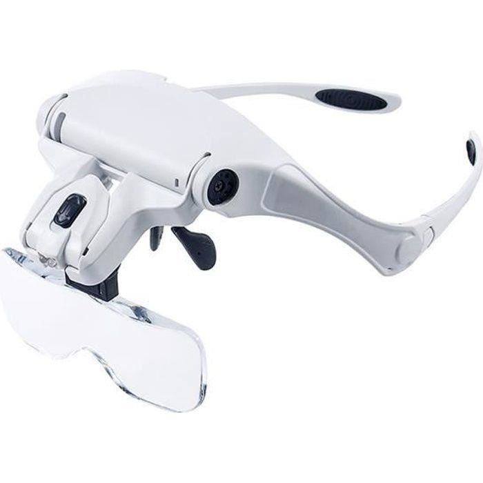 GD08335Casque Loupe Frontale Loupe Serre Tête avec 5 Lentilles