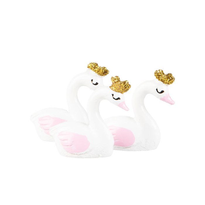 3 Sujet Cygne En Resine Bapteme Fille Decoration Gateau Anniversaire Cdiscount Maison