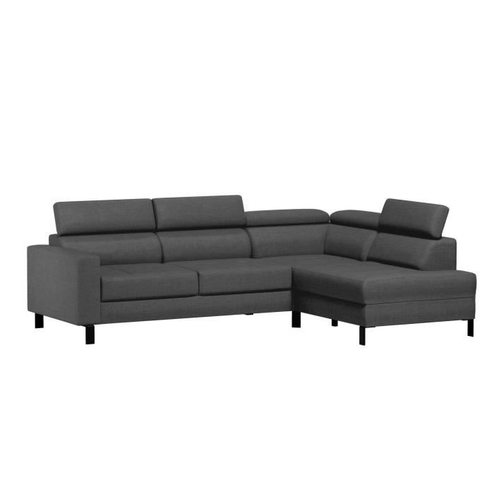 jackson canape d angle reversible 4 places tissu gris anthracite contemporain l 243 x p 184 cm cdiscount maison