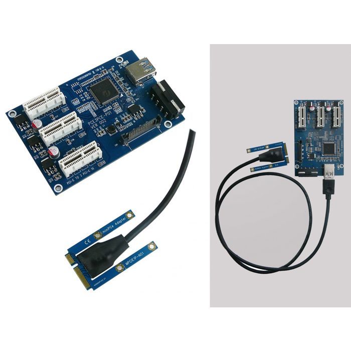 MINI CARTE D'EXTENSION PCIe vers double USB3.0 mPCIe vers 19 broches en-tête USB3.0 carte EUR 12