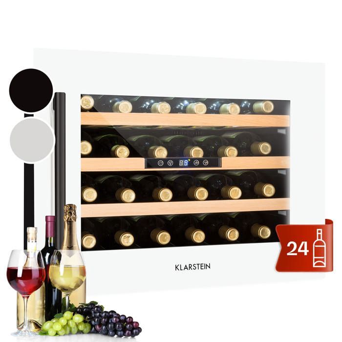 Cave à Vin Encastrable 57L - Klarstein - Zone Unique - 24 Bouteilles - Blanc - Klarstein