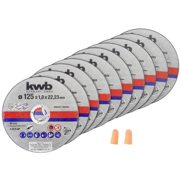 kwb 712022 Jeu de disque à tronçonner 10 pièces 125 mm 22.23 mm 10 pc(s)