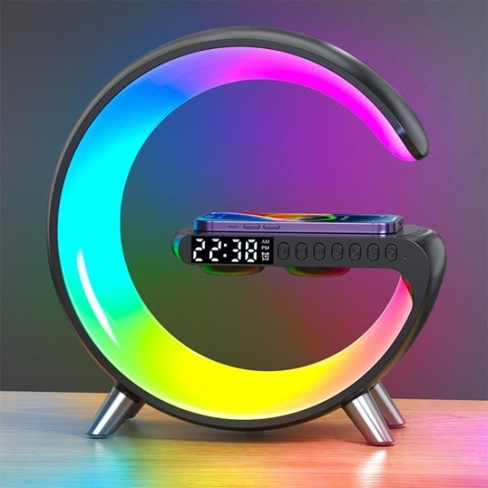 Lampe de Réveil avec Haut-parleurs Bluetooth, Réveil Lumineux avec