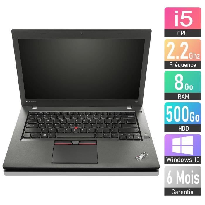 LENOVO T450 - i5 2.2Ghz 8Go 500Go Wifi W10 - Lenovo