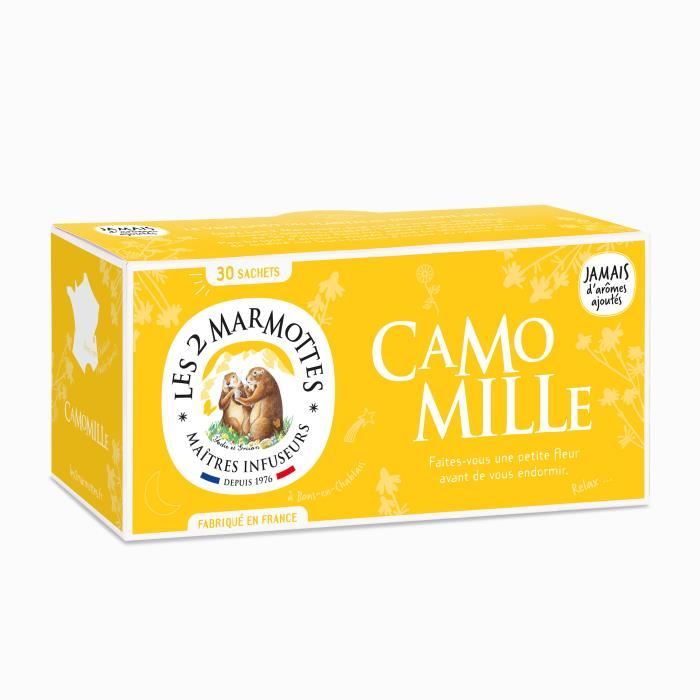 Les 2 Marmottes Infusion Camomille 30 Sachets Pour Bien Dormir Bien Etre Et Relaxation Cdiscount Au Quotidien