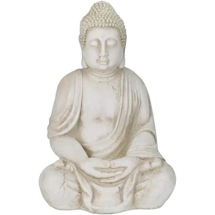 Figurine Pour Jardin Statue Bouddha Xxl Assis Grand 70 Cm Haut