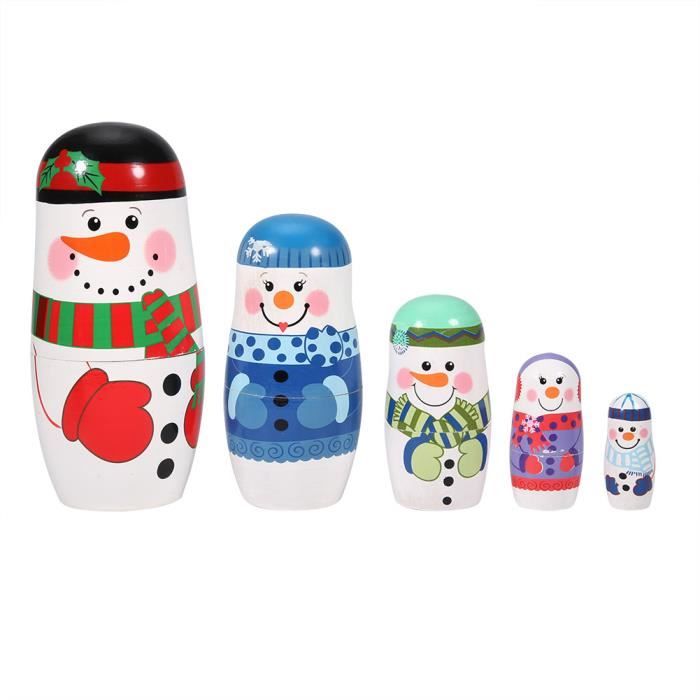 Poupées Russes Casse-Noisette En Bois - 5 Pièces Emboîtables Sculptées Main, Décoration Salon Ou Chambre Enfant