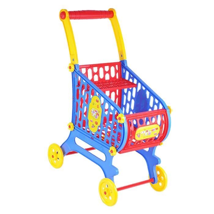 Chariot De Supermarché Jouet Pour Enfants - Avec Aliments Factices Fruits Légumes | Jeu D'imitation Cadeau éducatif Filles Garçons 2-5 Ans