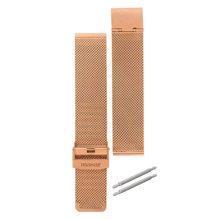 Masar-20mm-Bracelet Montre Maille Milanaise Acier Or Rose-Rose Gold (Livrée  avec deux barres à ressort) 7182 , - Achat/vente montre - Cdiscount