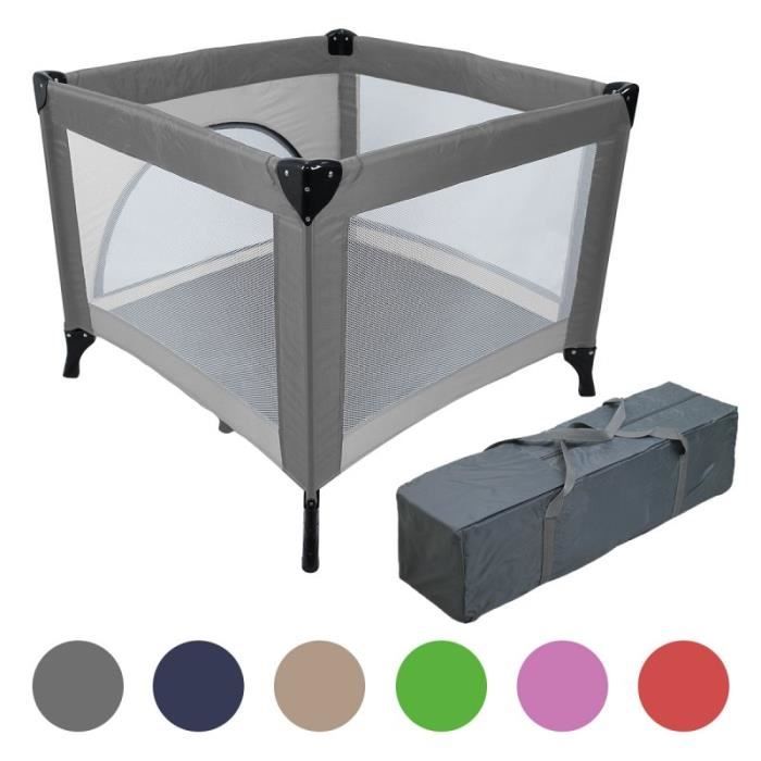 Parc Bebe De Jeux Pliable 94cm X 94cm Avec Matelas Sac Transport Gris Clair Cdiscount Puericulture Eveil Bebe
