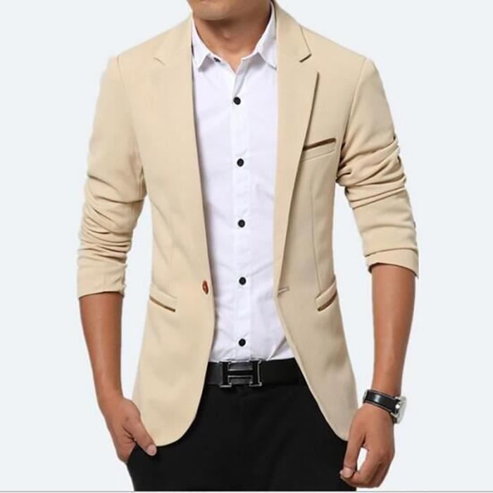 Veste Blazer Homme Slim Fit Casual Veste 2016 automne XXL Kaki