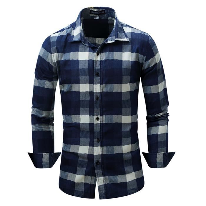 Chemise homme en jean LEOCLOTHO Coupe slim Manches longues