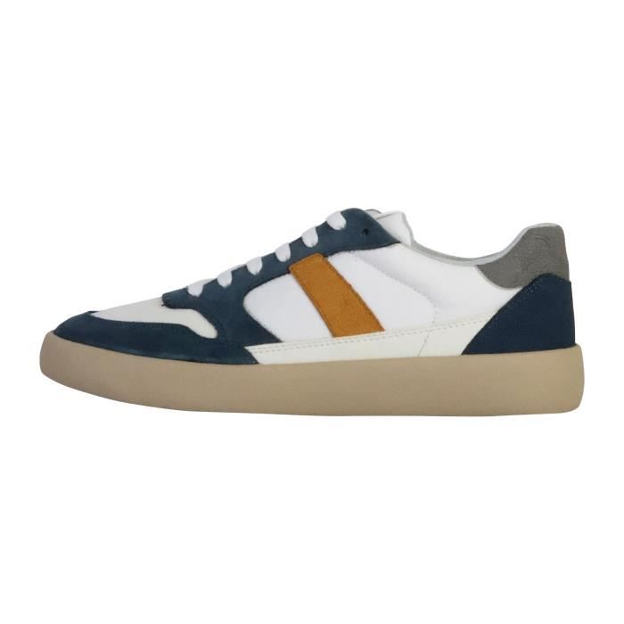 Geox Baskets basses - GEOX - Cuir - Homme - Avio/blanc - Lacets plats