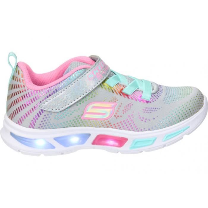 Skechers Baskets SKECHERS 10959N-GYMT pour fille - Gris - Scratch