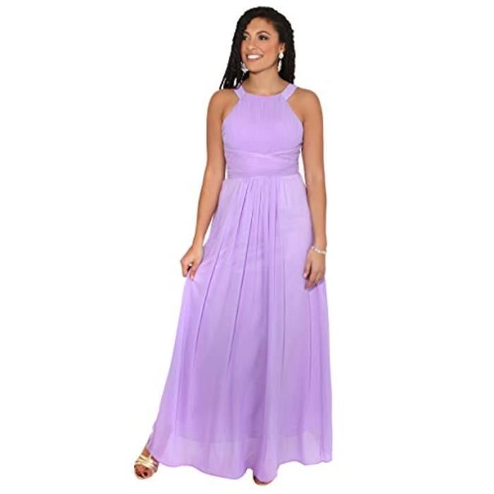 Robe Zkwqw De Soiree Longue Demoiselle D Honneur De Mariage Cocktail Longue Robe Formelle Taille 44 Lilas Achat Vente Robe De Ceremonie Cdiscount