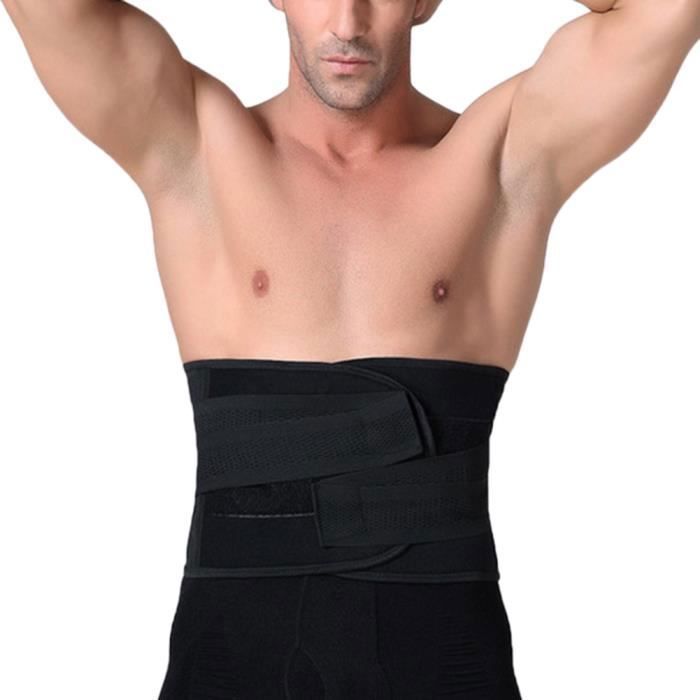 Gaine Ceinture Elastique Ventre Minceur pour Hommes Noir Extensible,  Respirant, Léger