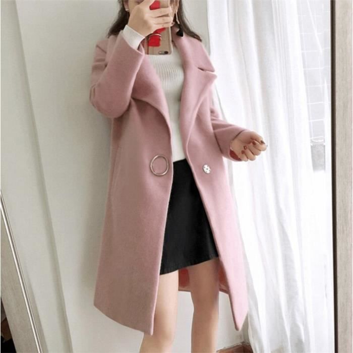 Manteau Femme En Laine Couleur Papaye - Taille 14/44-46, Occasion Très Bon état