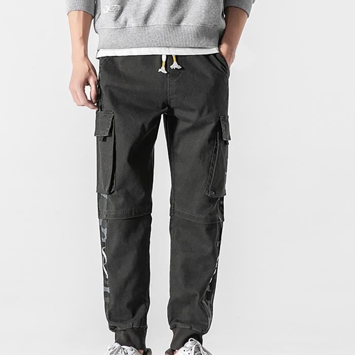Pantalon Cargo De Travail / Combat - Tour De Taille 86.4cm (Noir/Camouflage) - Taille Unique Neuf
