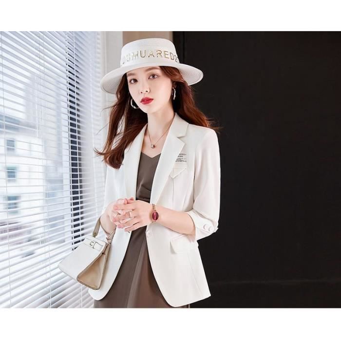 Blazer Femme Blanche Manche Trois Quart Blanche Cdiscount Pret a Porter