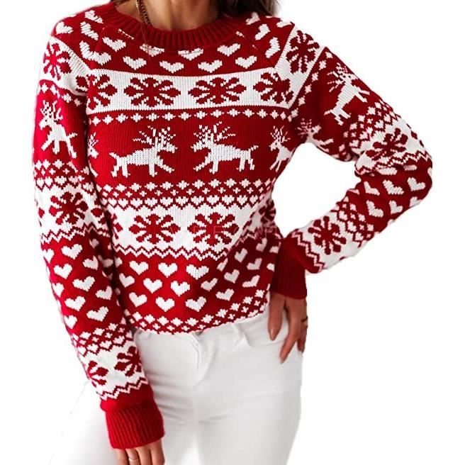 Sweat-shirt De Noël Pour Femme 2024 - Col Rond, Manches Longues, Motifs Festifs, Plusieurs Coloris