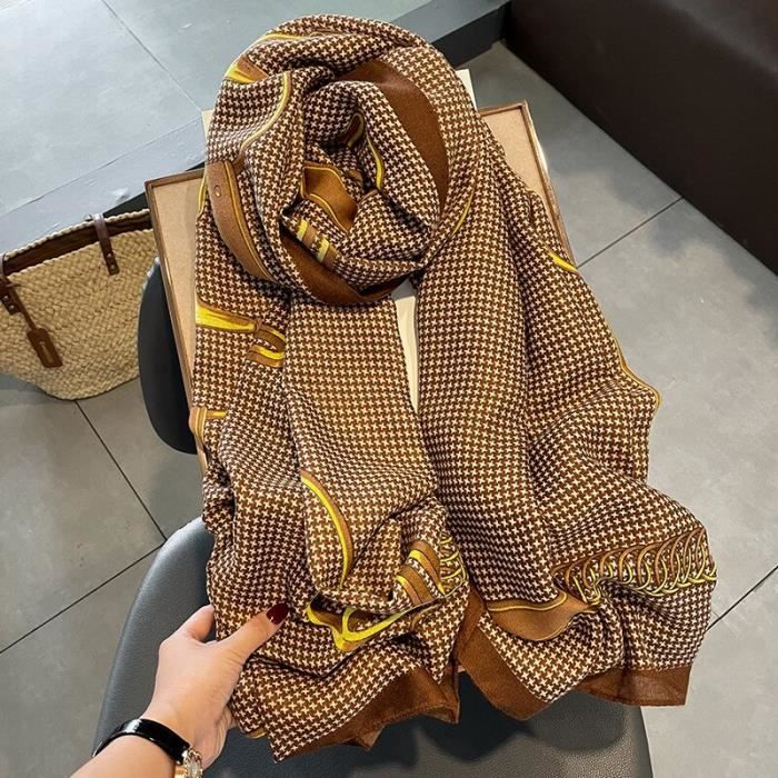 Écharpe Cachemire Réversible LumiSyne - Pashmina Double Face Bicolore Avec Glands - 200x68 Cm