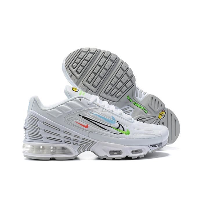 Baskets TN 3 Plus Homme Chaussures Entra nement de Sport Blanc