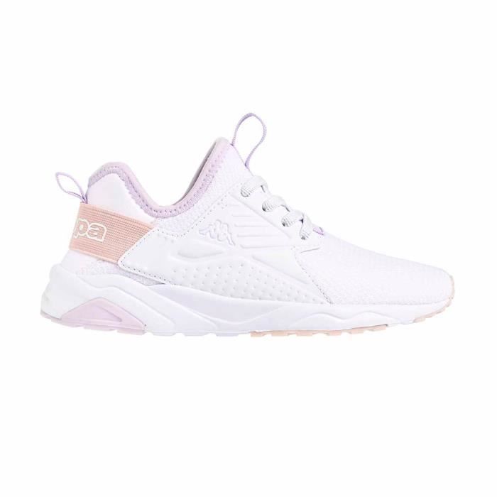 Sneakers - KAPPA - San Puerto Sportswear - Blanc/Violet/Rose - Dessus en mesh respirant - Fermeture élastiquée ajustable Sneakers - KAPPA - San Puerto Sportswear - Blanc/Violet/Rose - Dessus en mesh respirant - Fermeture élastiquée ajustable