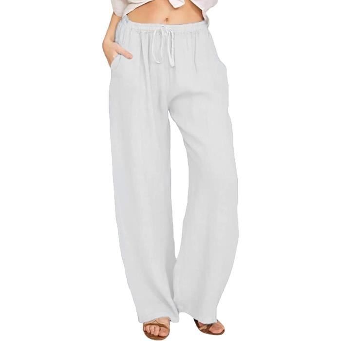Pantalon femme coton sale léger