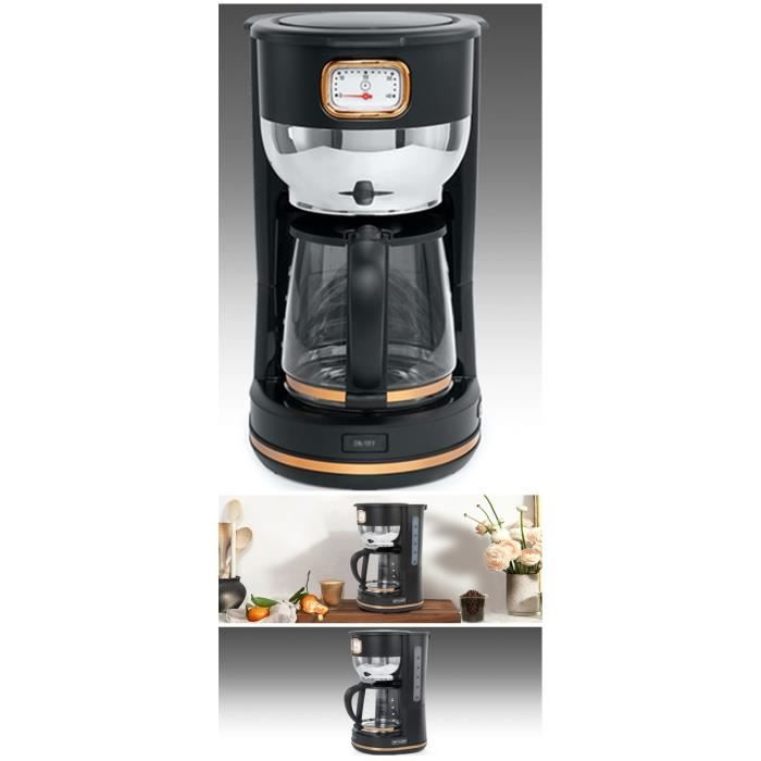 CAFETIERE RETRO VINTAGE 1.4 10 TASSES SANS FIL DORE Poignée ergonomique